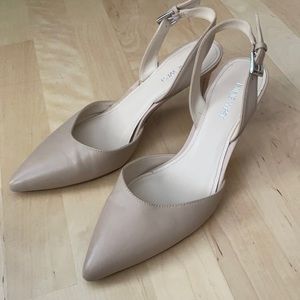 Tan Nine West Slingback Heels Sz 8.5